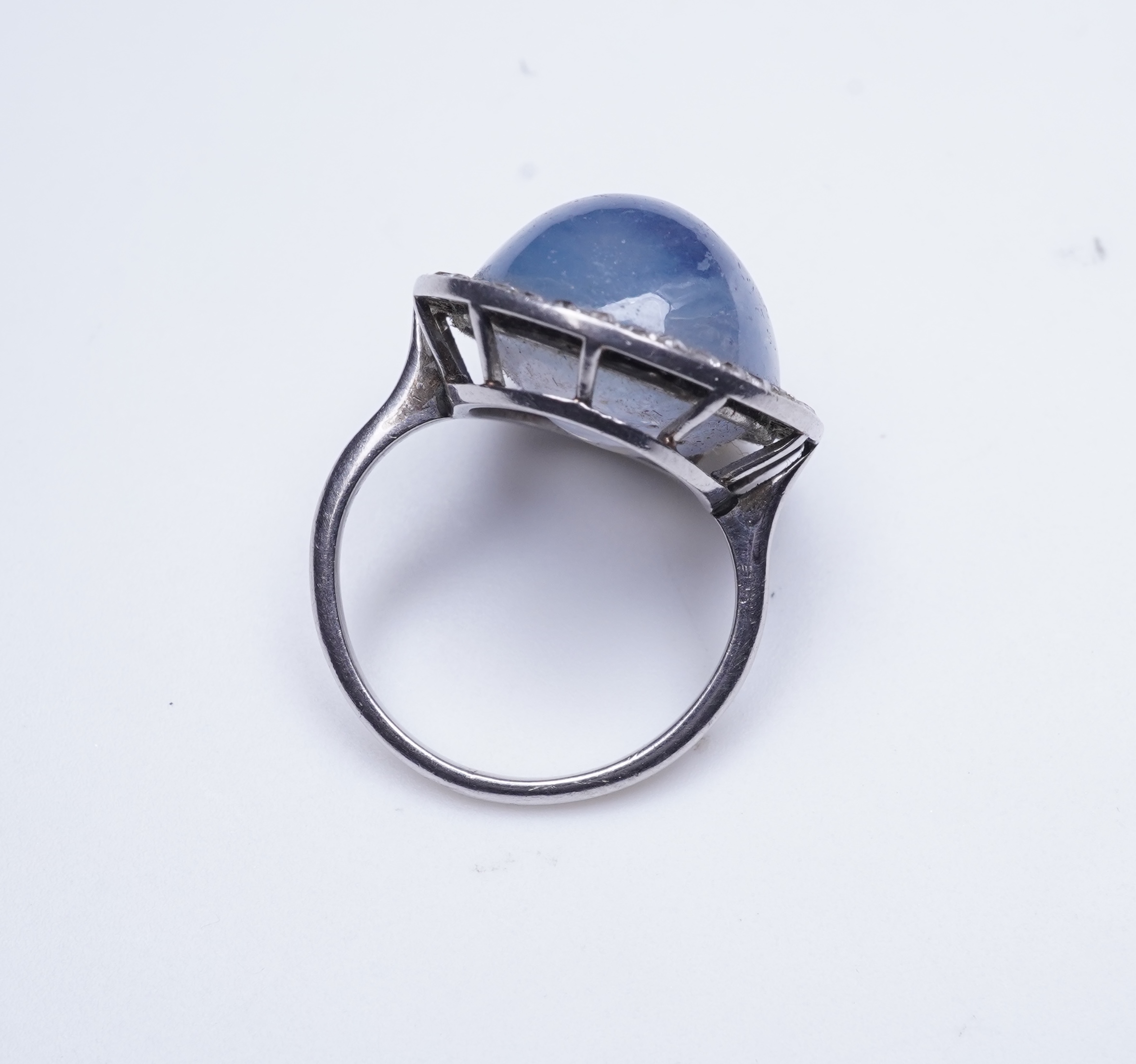 A star sapphire and diamond ring, early 20th century